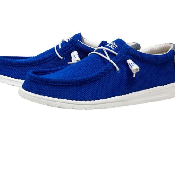 Hey Dude Wally Mebs Sox Go Blue Shoes - Picture 2 of 9